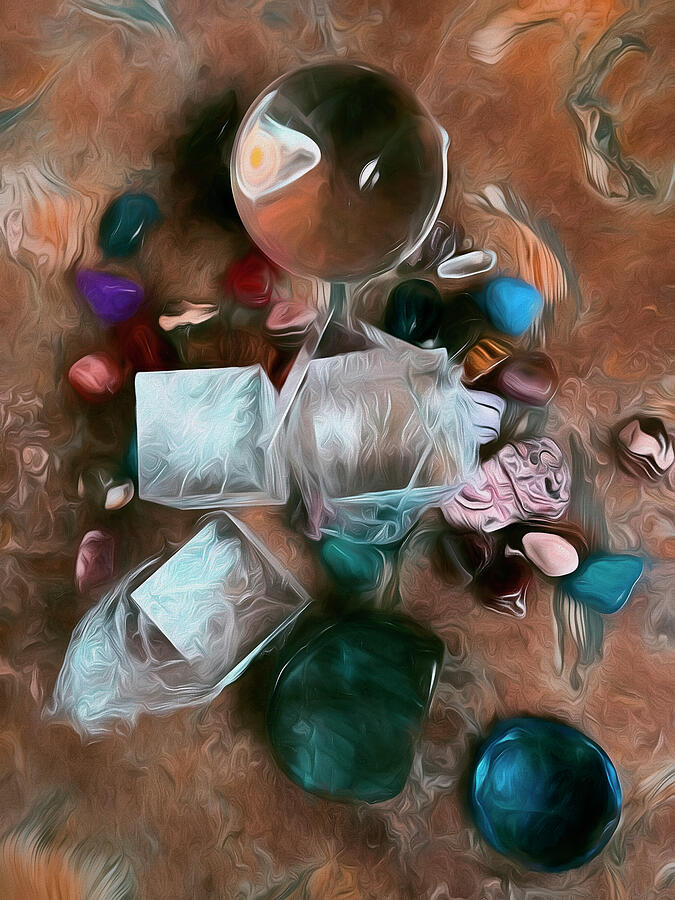 Abstract Compsition in Rocks 10 Mixed Media by Lynda Lehmann