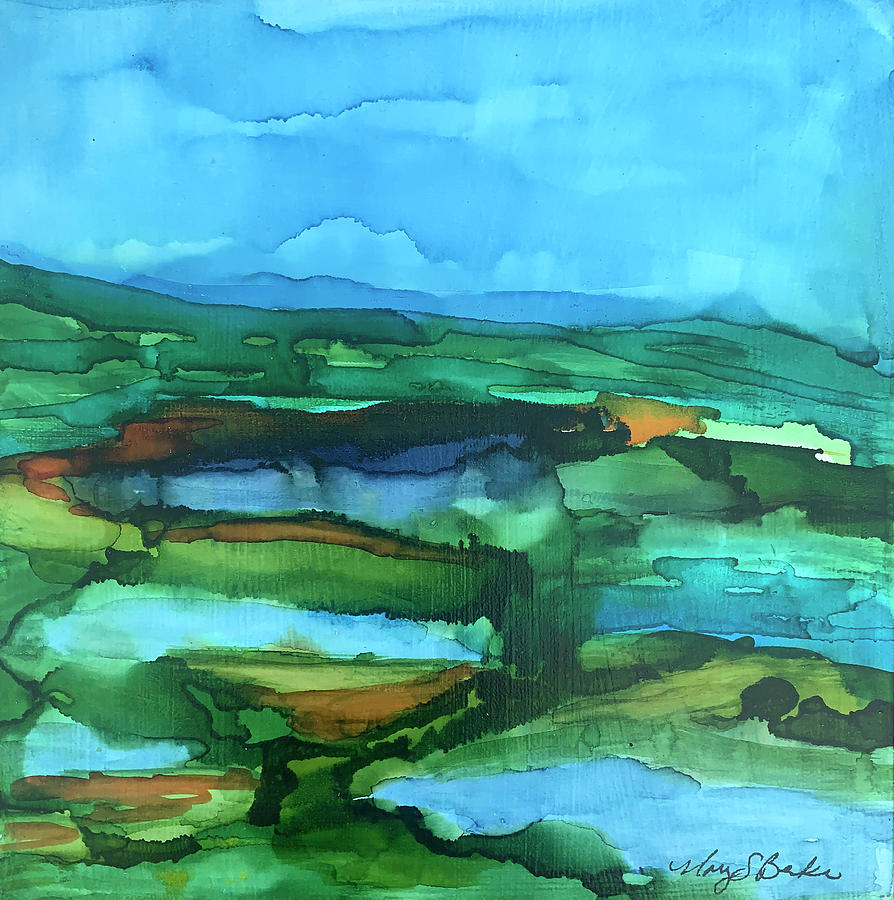 Abstracted Landscape Painting by Mary Benke