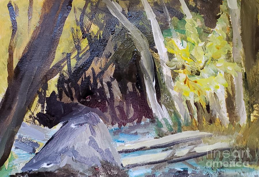 Abstracted version of Roaring Brook Painting by Donna Walsh