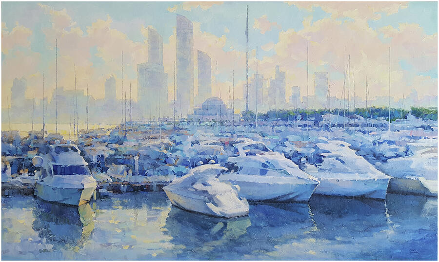 Abu Dhabi port Painting by Alex Hook Krioutchkov Fine Art America