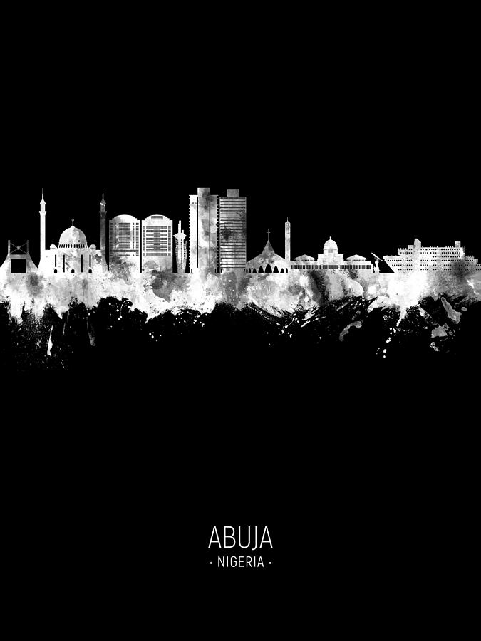 Abuja Nigeria Skyline #01 Digital Art by Michael Tompsett