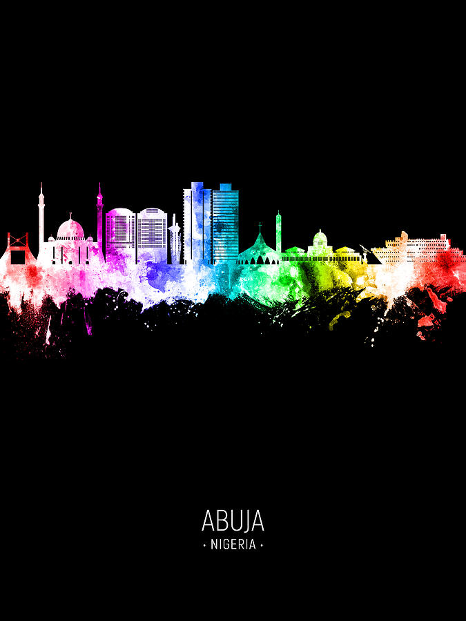Abuja Nigeria Skyline #02 Digital Art by Michael Tompsett