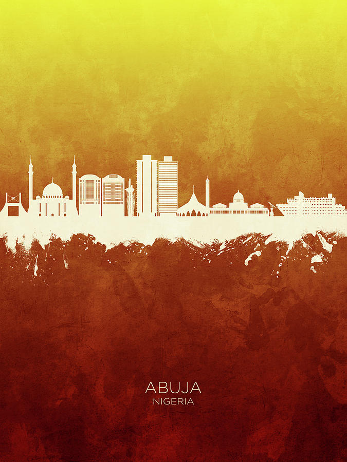 Abuja Nigeria Skyline #11 Digital Art by Michael Tompsett