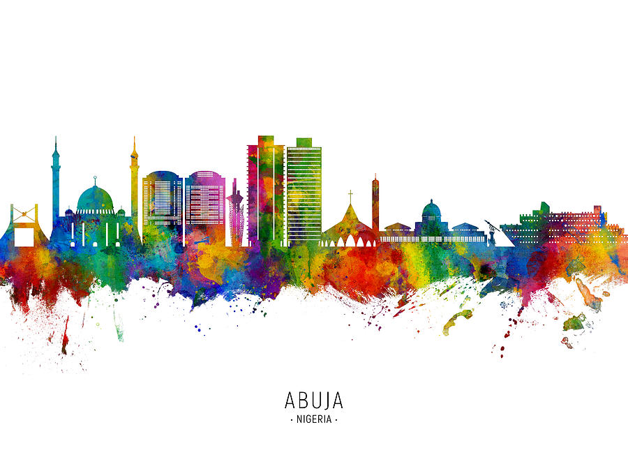 Abuja Nigeria Skyline #74 Digital Art by Michael Tompsett