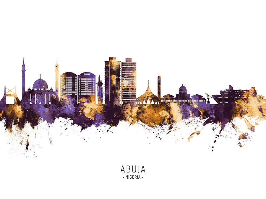 Abuja Nigeria Skyline #76 Digital Art by Michael Tompsett