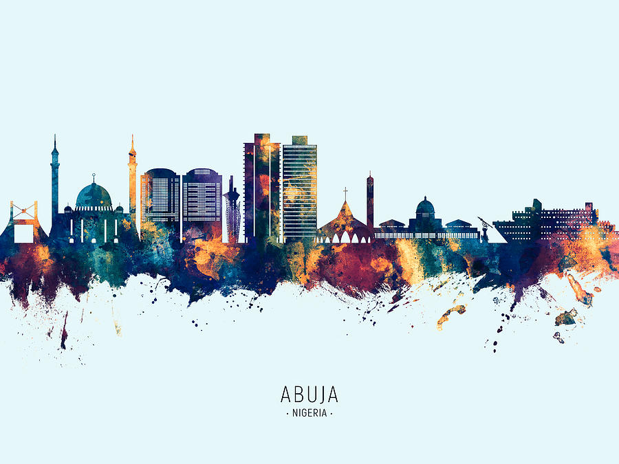 Abuja Nigeria Skyline #77 Digital Art by Michael Tompsett