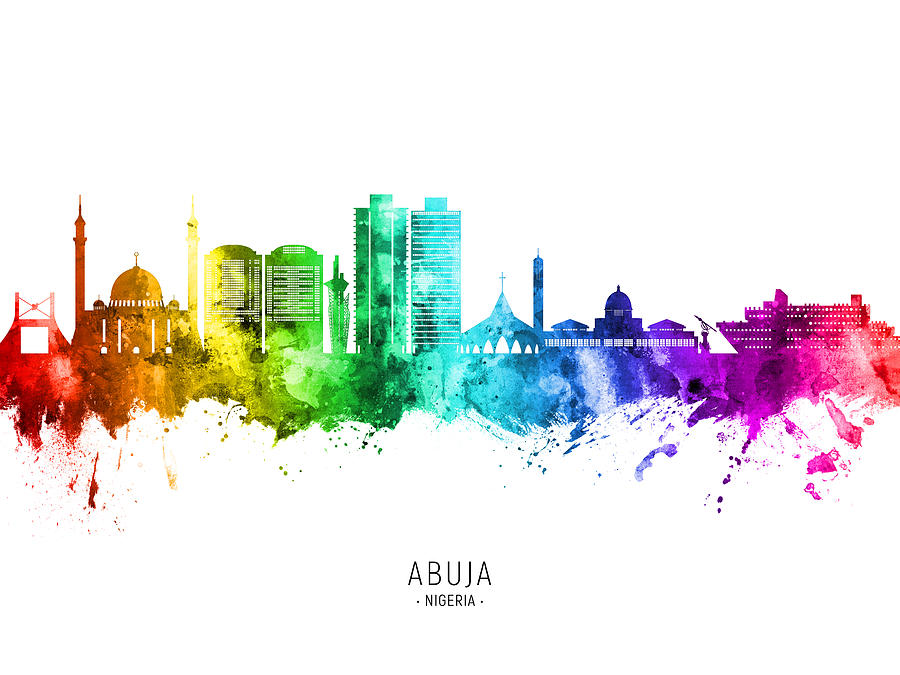 Abuja Nigeria Skyline #78 Digital Art by Michael Tompsett
