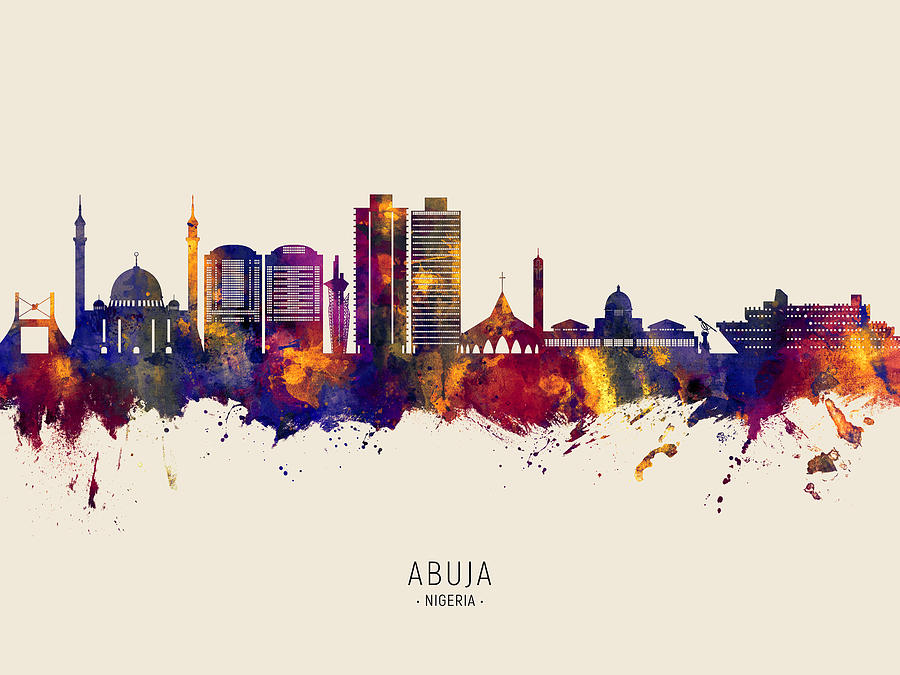 Abuja Nigeria Skyline #79 Digital Art by Michael Tompsett