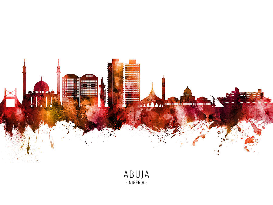Abuja Nigeria Skyline #84 Digital Art by Michael Tompsett