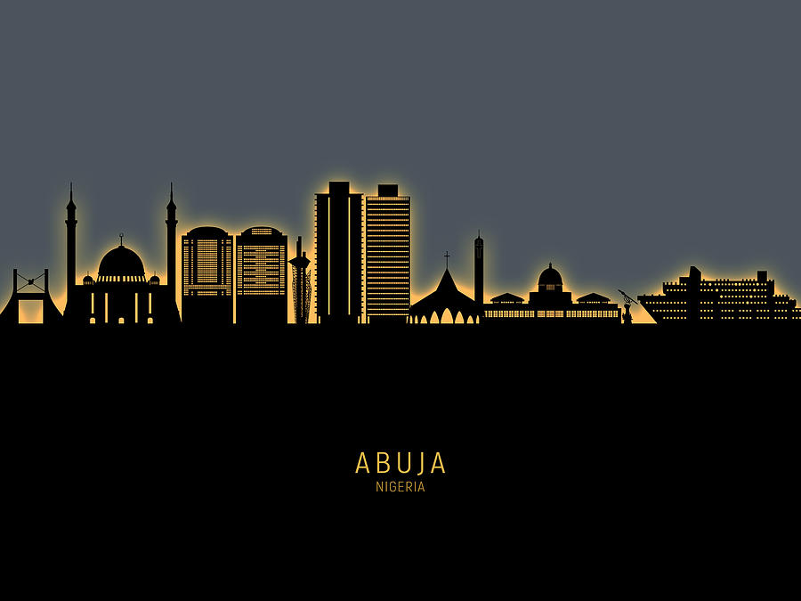 Abuja Nigeria Skyline #87 Digital Art by Michael Tompsett