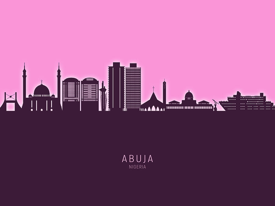 Abuja Nigeria Skyline #92 Digital Art by Michael Tompsett