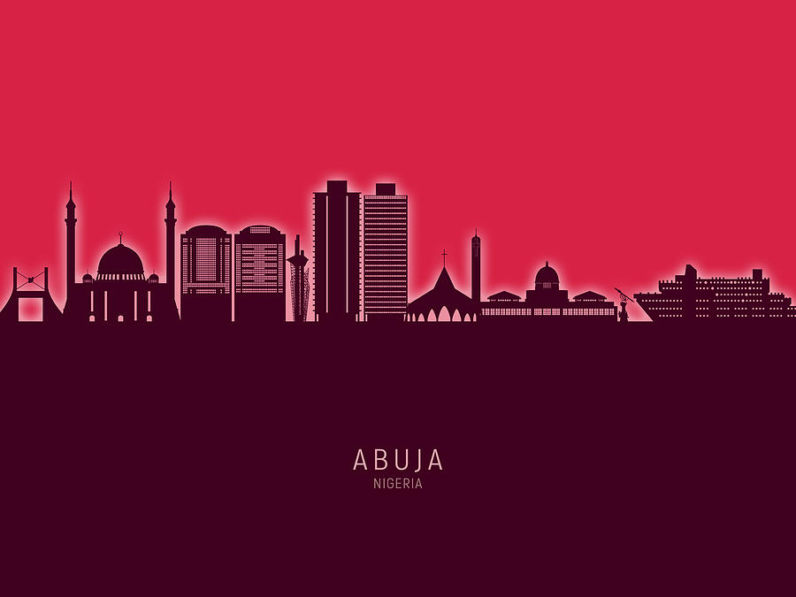 Abuja Nigeria Skyline #93 Digital Art by Michael Tompsett