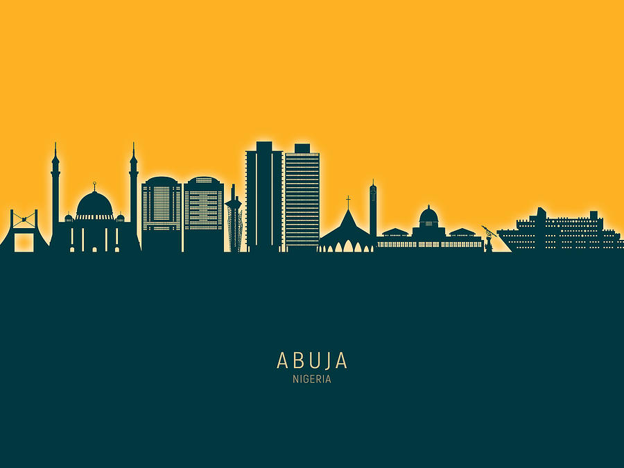 Abuja Nigeria Skyline #94 Digital Art by Michael Tompsett