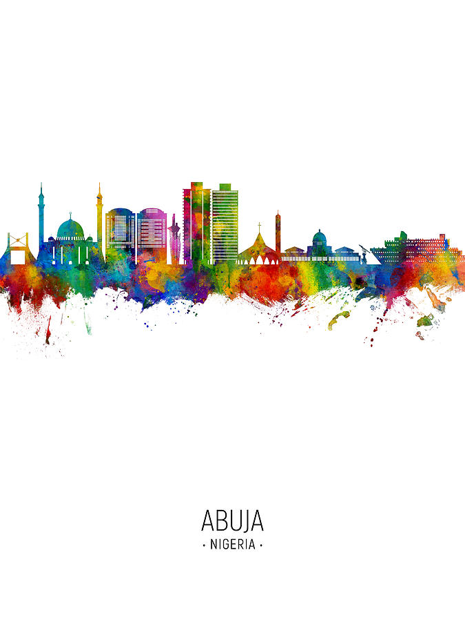 Abuja Nigeria Skyline #96 Digital Art by Michael Tompsett