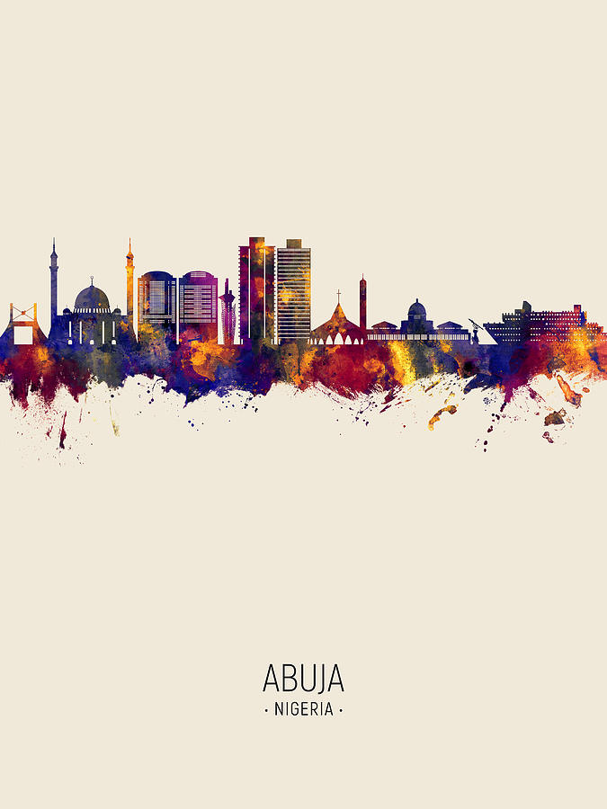 Abuja Nigeria Skyline #97 Digital Art by Michael Tompsett