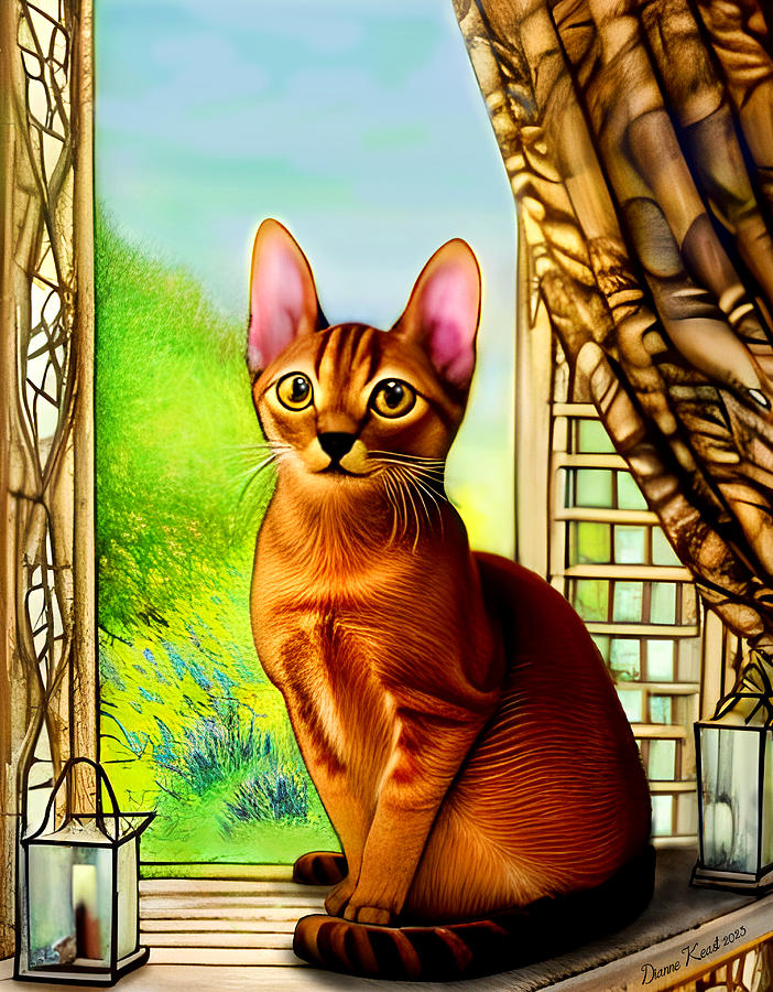 Cat Digital Art - Abyssinian Cat by Dianne Keast
