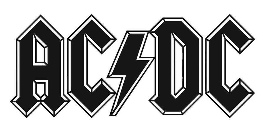 AC/DC LOGO Classic Hard Rock Band outline Photograph by Music N Film Prints