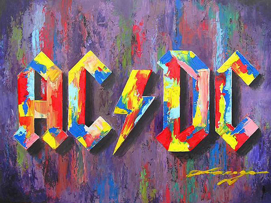 Music Painting - AC - DC Portrait by Dan Haraga