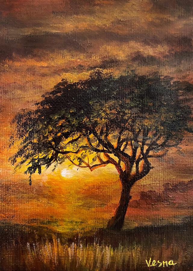 Acacia Tree Painting - Acacia  by Vesna Delevska