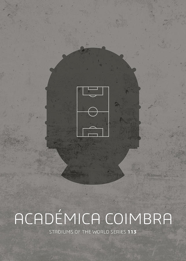 Football Mixed Media - Academica Coimbra Stadium Football Soccer Minimalist Series by Design Turnpike