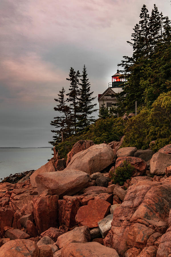 Acadia Bass Head Lighthouse Maine Dawn Photograph by Aaron Geraud