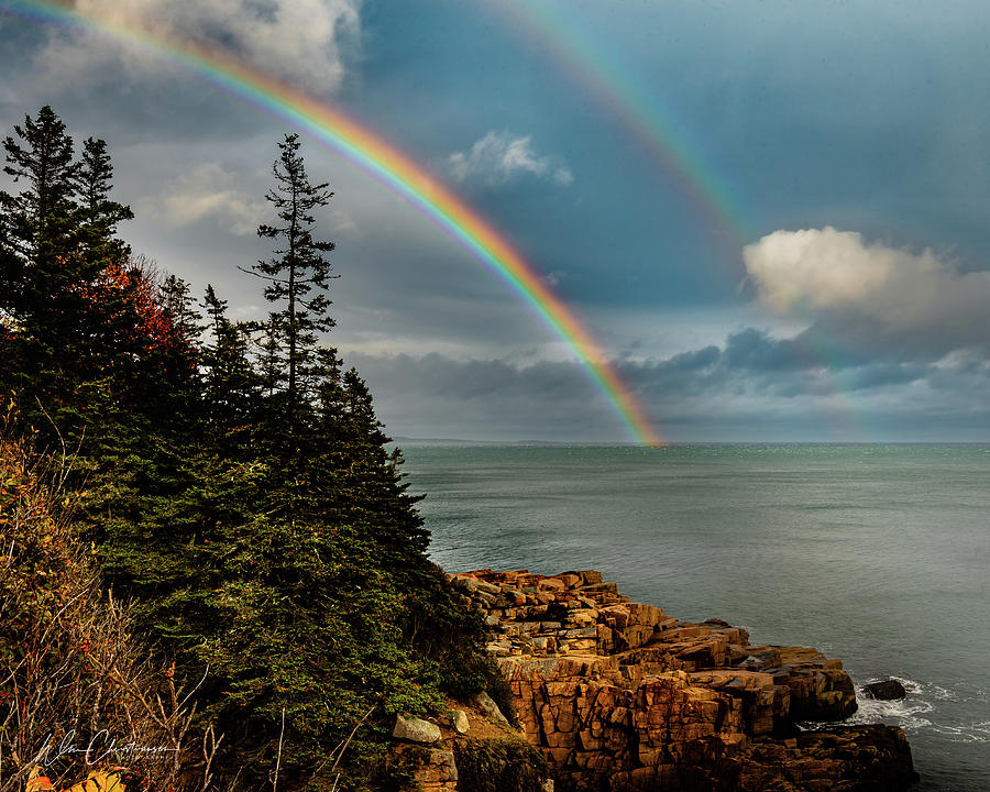 Acadia Double Rainbow Photograph by William Christiansen