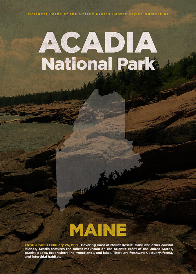 Acadia National Park In Maine Travel Poster Series Of National Parks ...