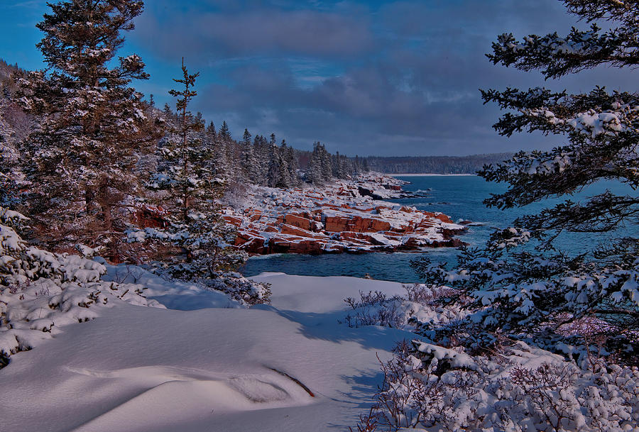Acadia Winter Morning Photograph by Stephen Vecchiotti