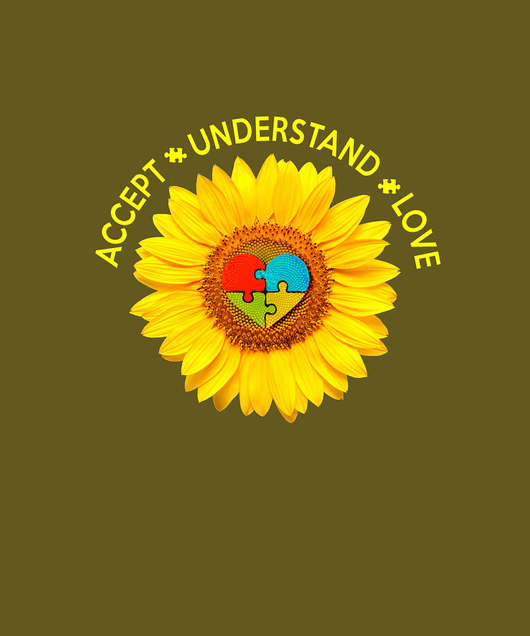 Colorful Sunflower Accept Understand Love Autism Awareness Gift t Shirt 