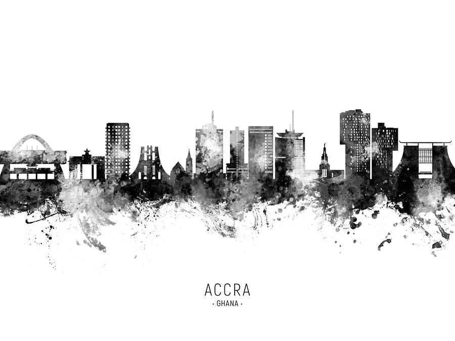 Accra Ghana Skyline #60 Digital Art by Michael Tompsett