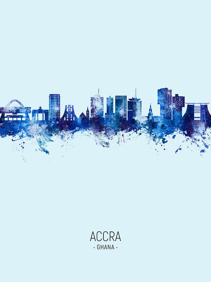 Accra Ghana Skyline #83 Digital Art by Michael Tompsett