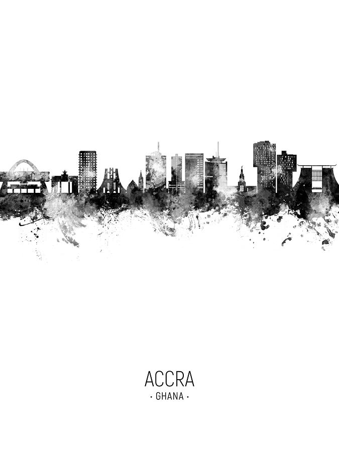 Accra Ghana Skyline #85 Digital Art by Michael Tompsett