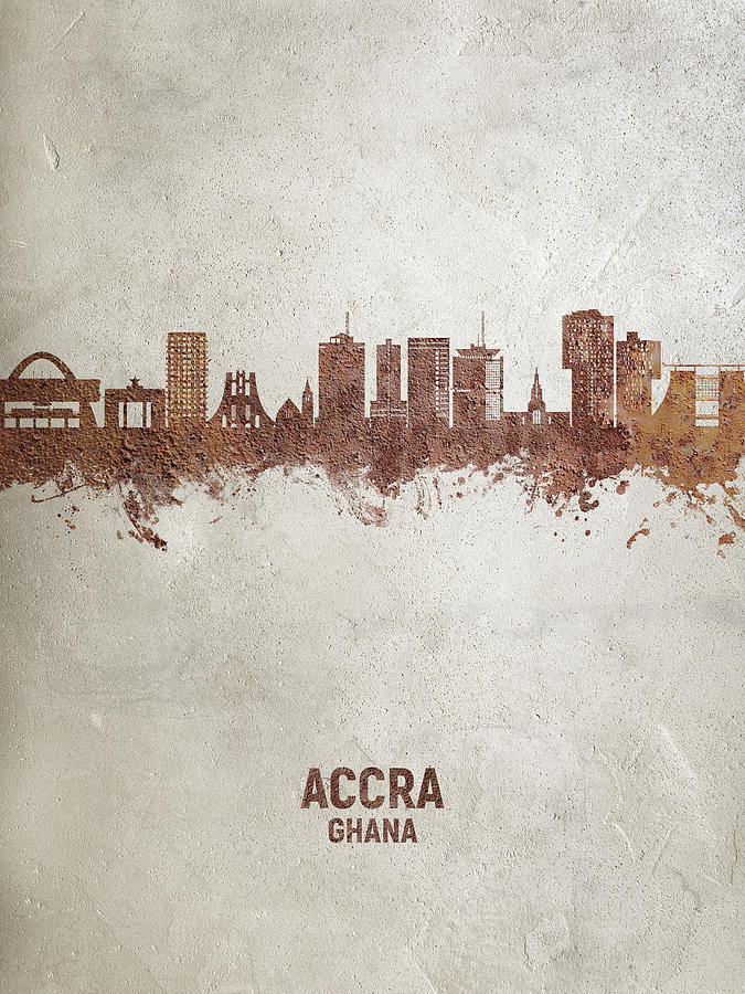 Accra Ghana Skyline #97 Digital Art by Michael Tompsett