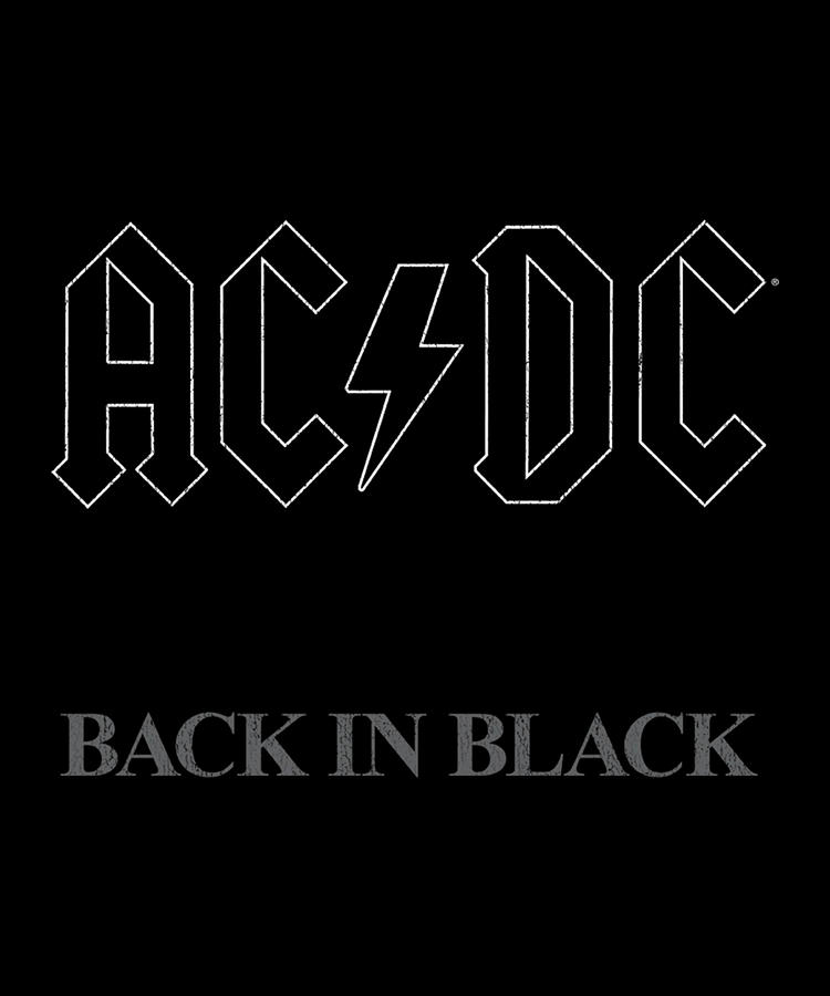Led Zeppelin Digital Art - ACDC Back In Black by ACDC T Shirt