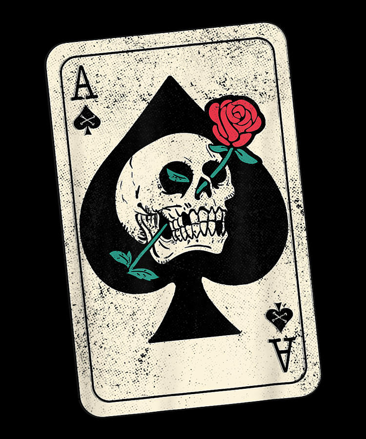 Ace of Spades - Skull Rose Digital Art by Shannon Nelson Art - Pixels