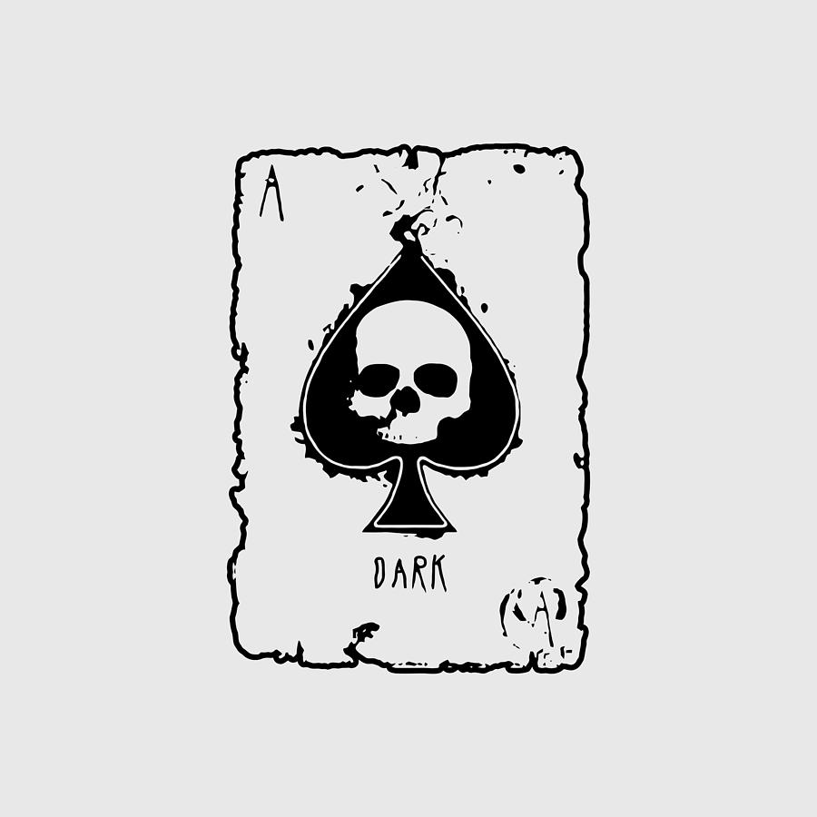 Ace of Spades Skull Drawing by Su Tejo Fine Art America