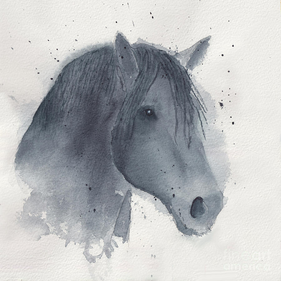 Ace the Percheron Painting by Conni Schaftenaar