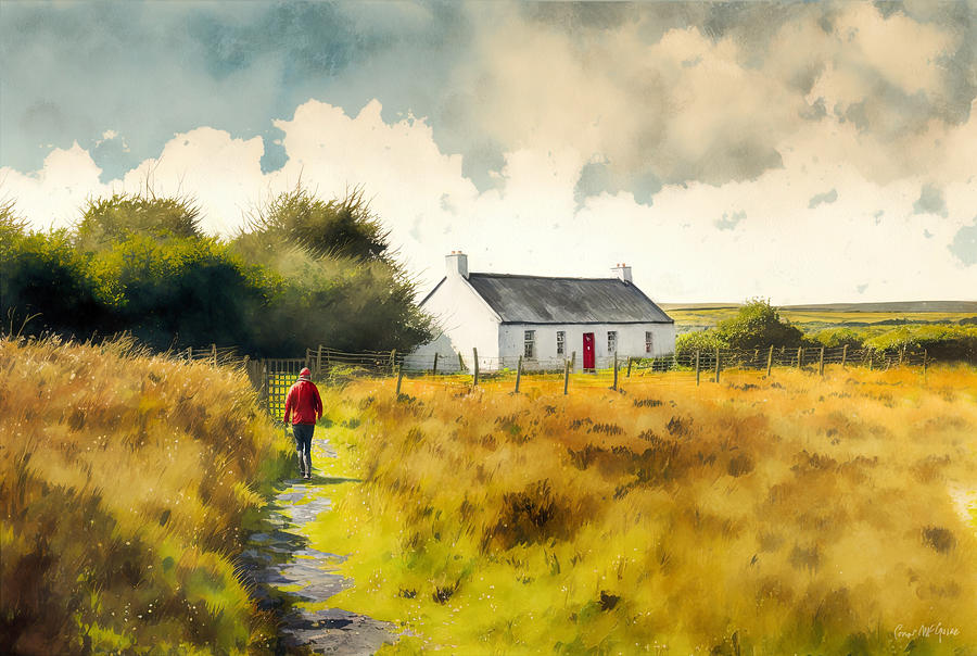 Achill Cottage With Red Door IIi Painting