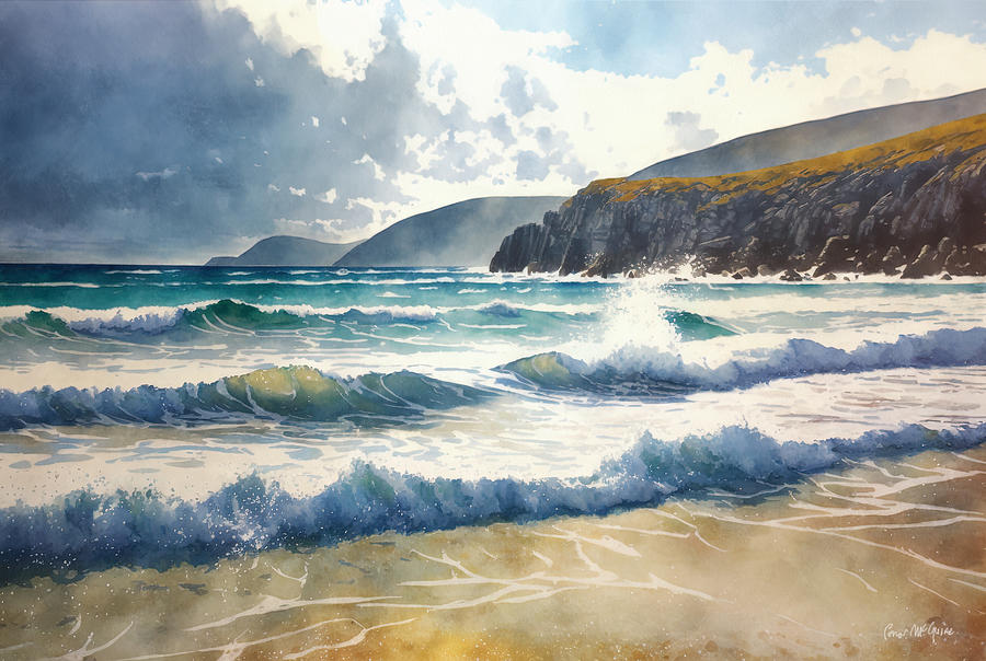 Achill Surf Painting by Conor McGuire - Fine Art America