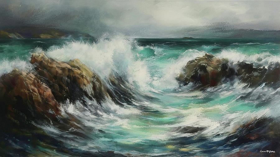 Achill Waves Painting by Conor McGuire - Fine Art America