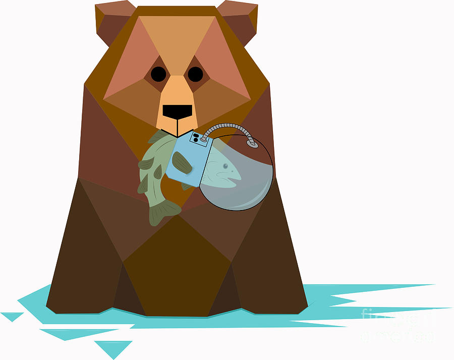 Bear Digital Art - Achual Bear Logo by Joshua Ewing