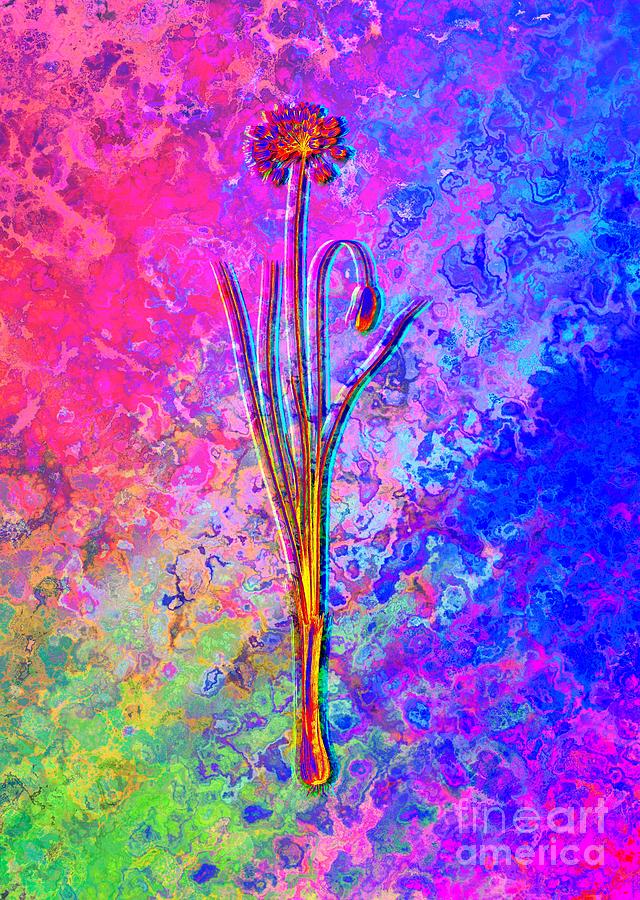Acid Neon Autumn Onion Botanical Art N.0739 Painting