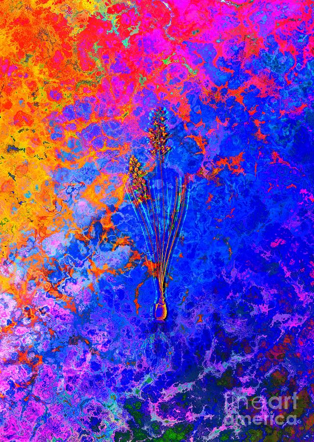 Acid Neon Autumn Squill Botanical Art n.0331 Painting by Holy Rock Design