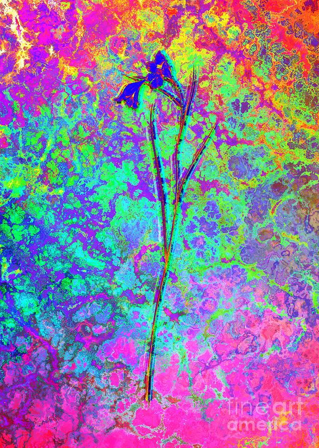 Acid Neon Blue Pipe Botanical Art n.0311 Painting by Holy Rock Design