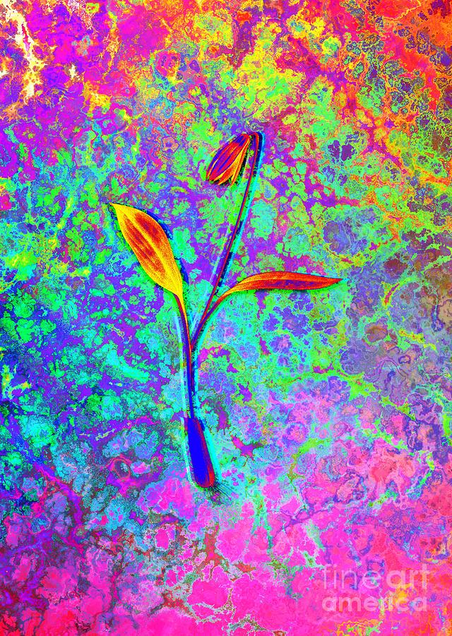 Acid Neon Erythronium Botanical Art N.0413 Painting