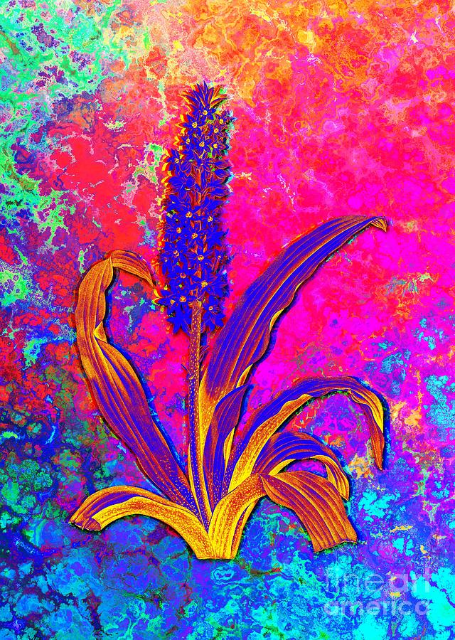 Acid Neon Eucomis Punctata Botanical Art n.0335 Painting by Holy Rock Design