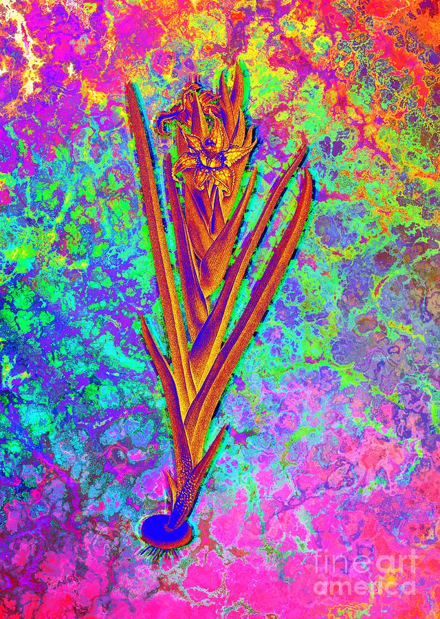 Acid Neon Ferraria Botanical Art N.0749 Painting