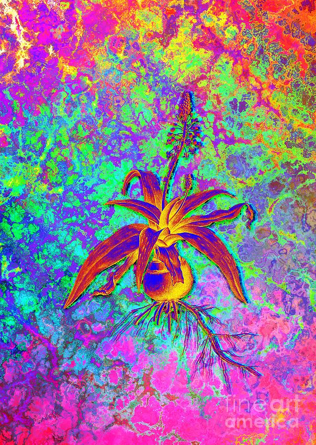 Acid Neon Lachenalia Lanceaefolia Botanical Art N.0519 Painting