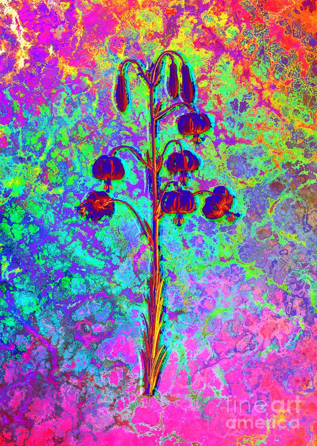 Acid Neon Lilium Pyrenaicum Botanical Art N.0475 Painting