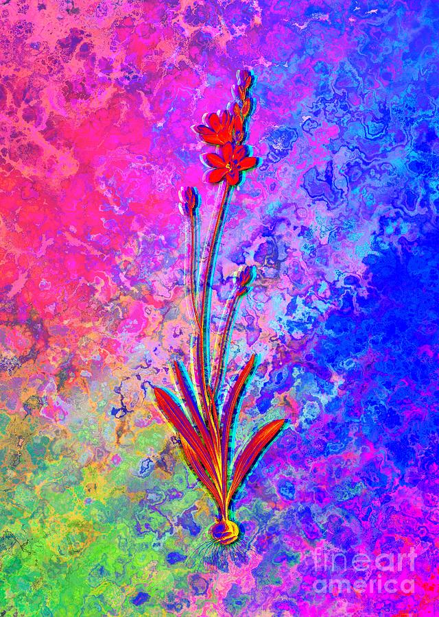 Acid Neon Mossel Bay Tritonia Botanical Art N.0315 Painting